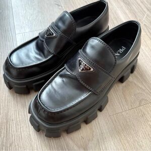 Prada Women's Black Platform Loafers